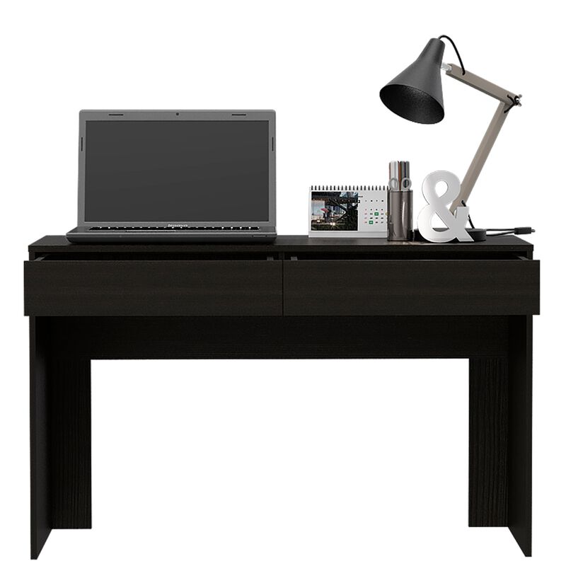 Acre Writing Computer Desk, Two Drawers -Light Gray