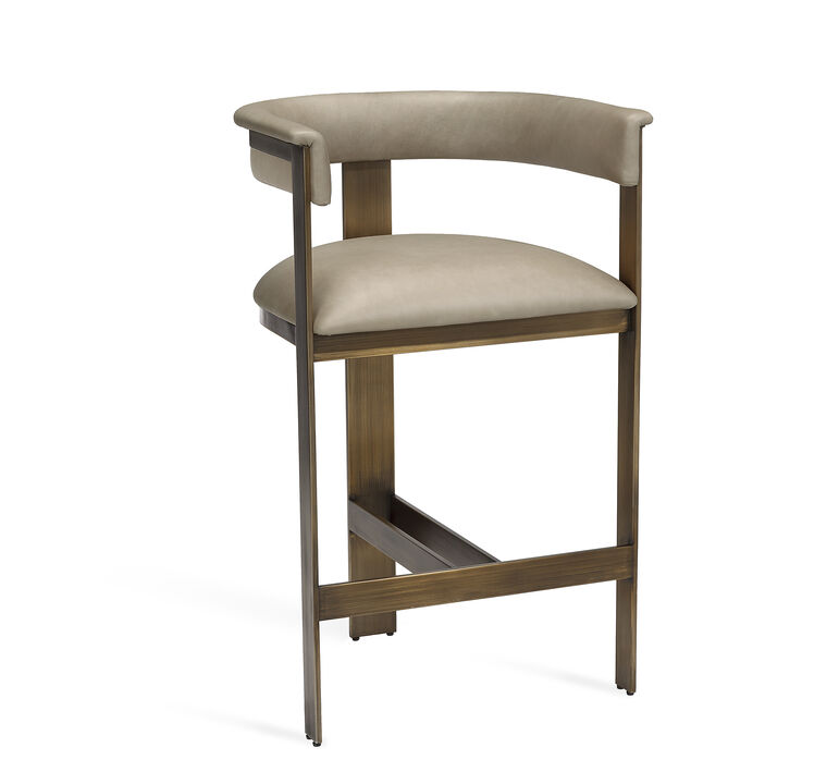 Darcy Counter Stool - Grey/ Nickel