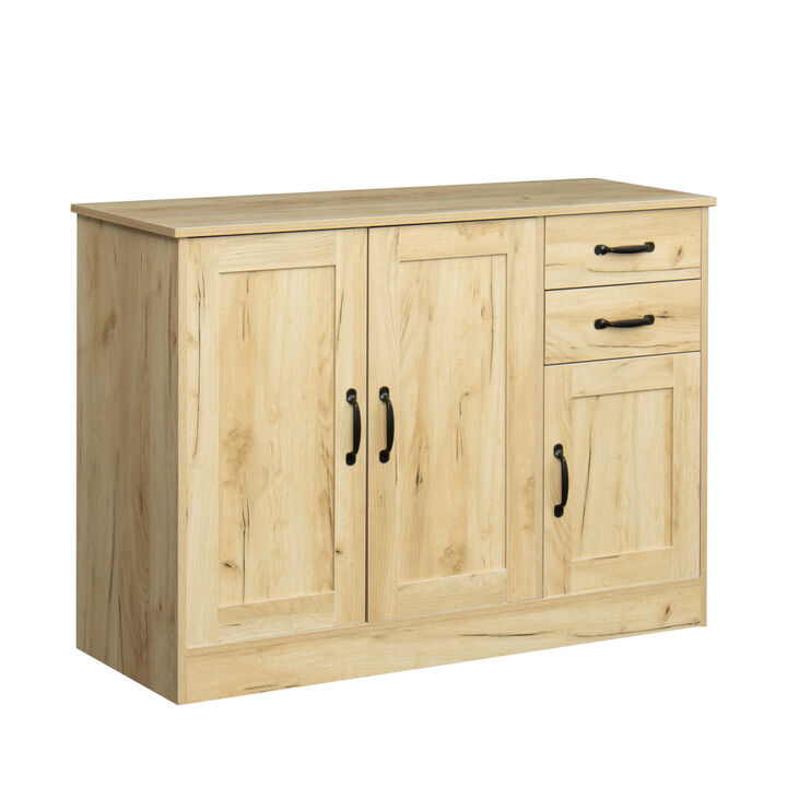 Modern Wood Buffet Sideboard With 2 Doors 1 Storage And 2 Drawers - Entryway Serving Storage