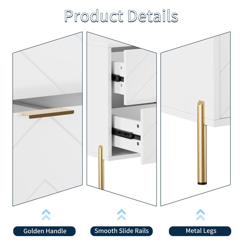 2-Drawer Nightstand With Elegant Design