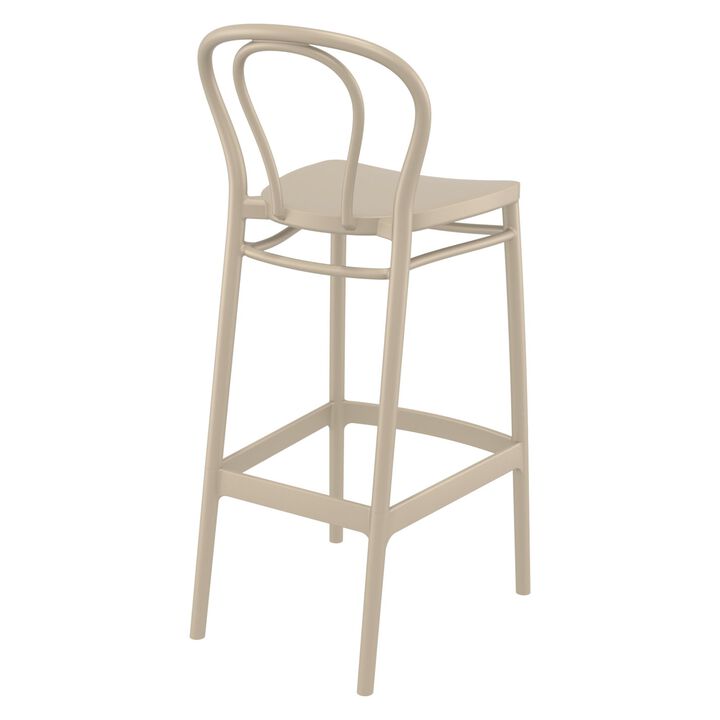 41.75" Black Solid Outdoor Patio Bar Stool