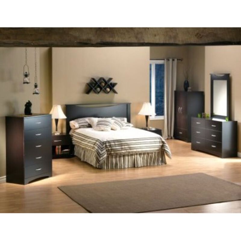 Hivvago Modern 5 Drawer Bedroom Chest in Chocolate Finish