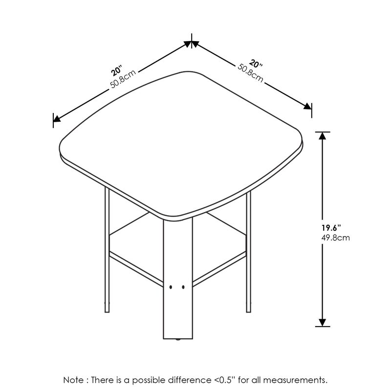 FurinnoFurinno Simple Design End/SideTable, Espresso