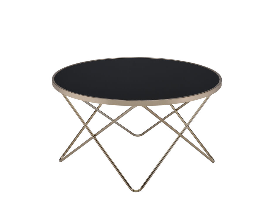 ACME Valora Coffee Table, Champagne & Black Glass