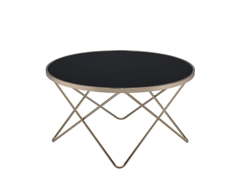 ACME Valora Coffee Table, Champagne & Black Glass