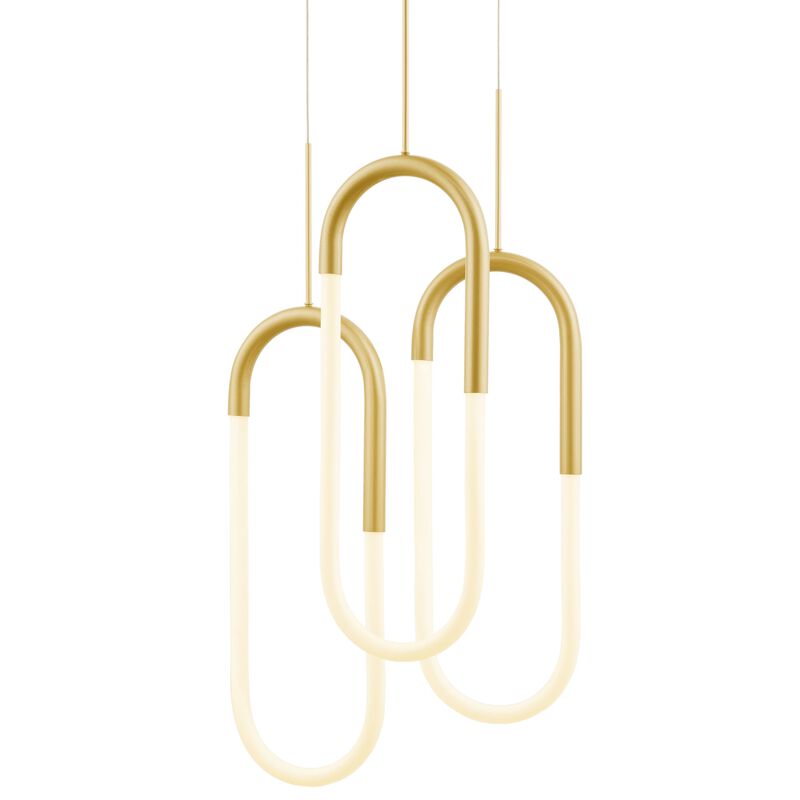 Three Clips Chandelier Sandy Gold Silicone Integrated LED Dimmable