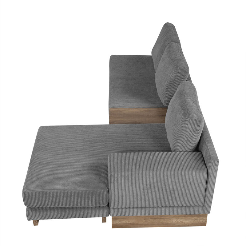 Merax L-shaped Sofa Sectional Sofa with Two USB Ports
