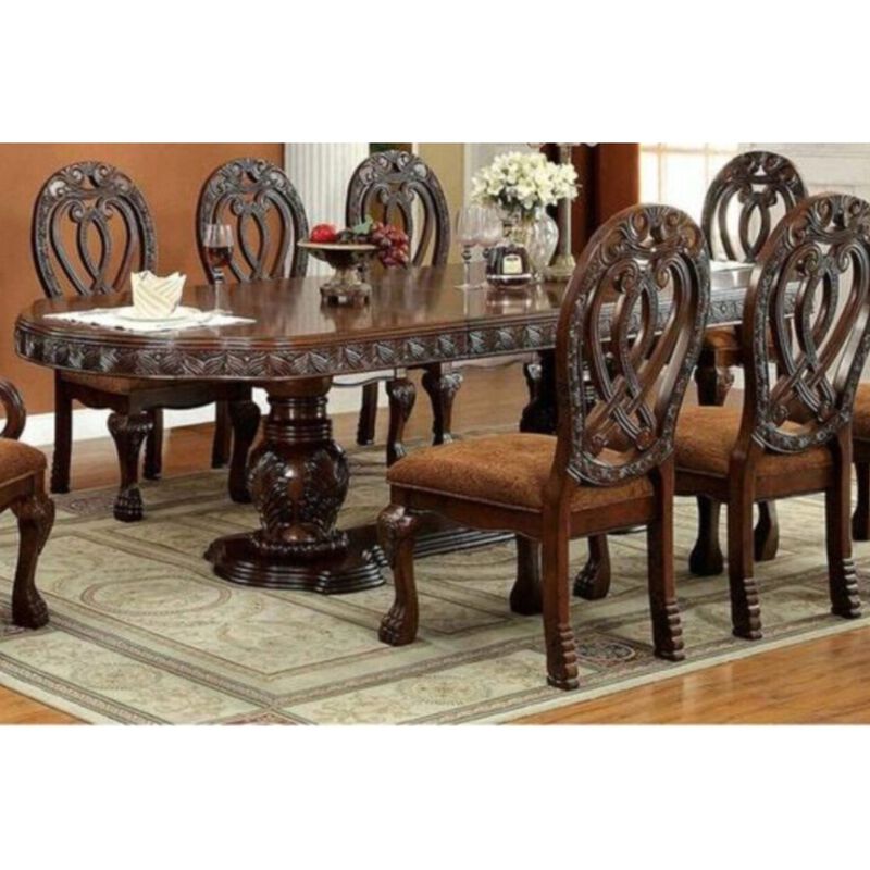 Cherry Wood Dining Chairs Set, 2 Side Chairs