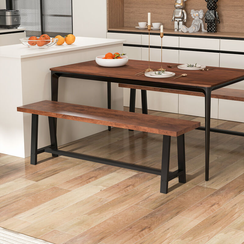 3-Person Dining Bench, Entryway Shoe Bench with Metal Frame for Storage and Seating