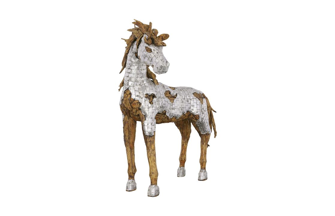 Mustang Standing Horse Armored Sculpture