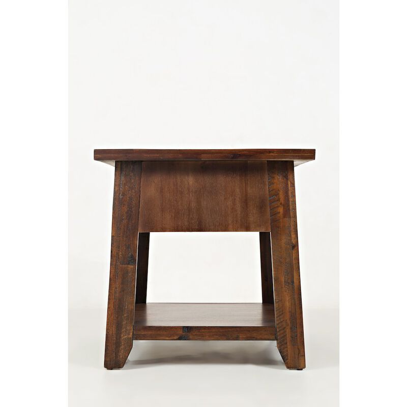 Jofran Painted Canyon Rustic Solid Acacia  End Table