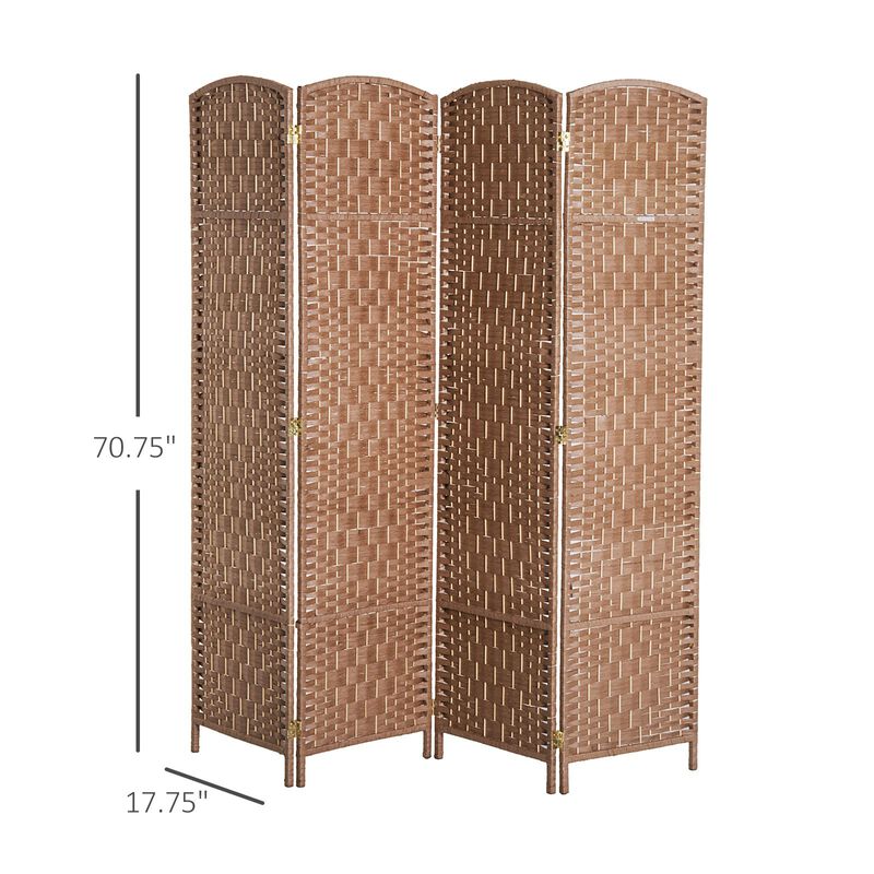 Natural Woven Barrier: 4-Panel 6' Tall Wicker Privacy Screen