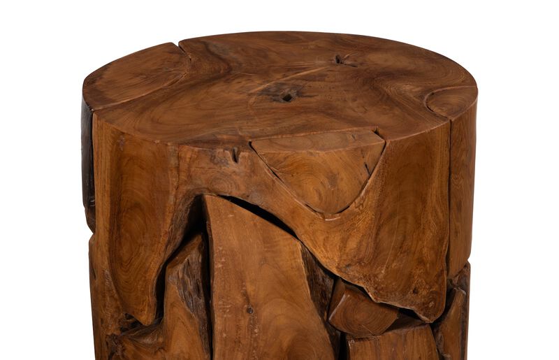 Teak Chunk Round Stool