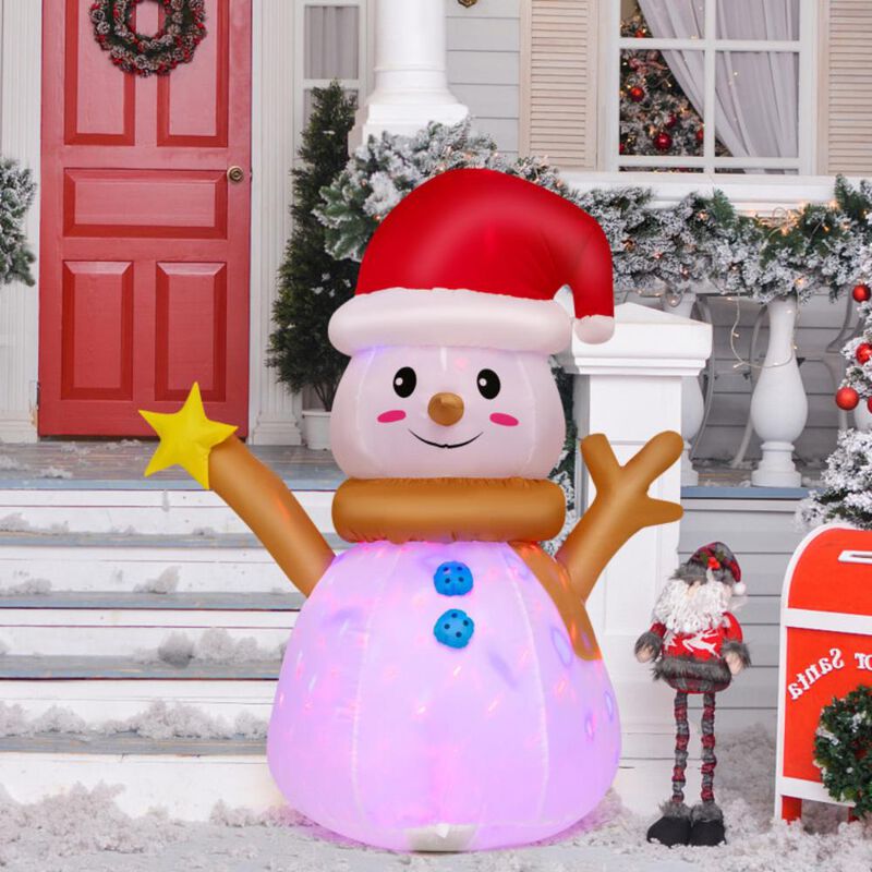 4 Feet Inflatable Christmas Snowman with Colorful LED Light