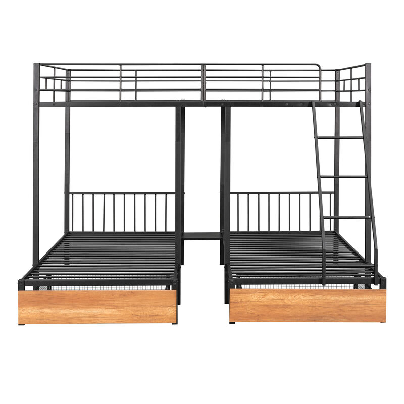 Merax Full Over Twin & Twin Bunk Bed