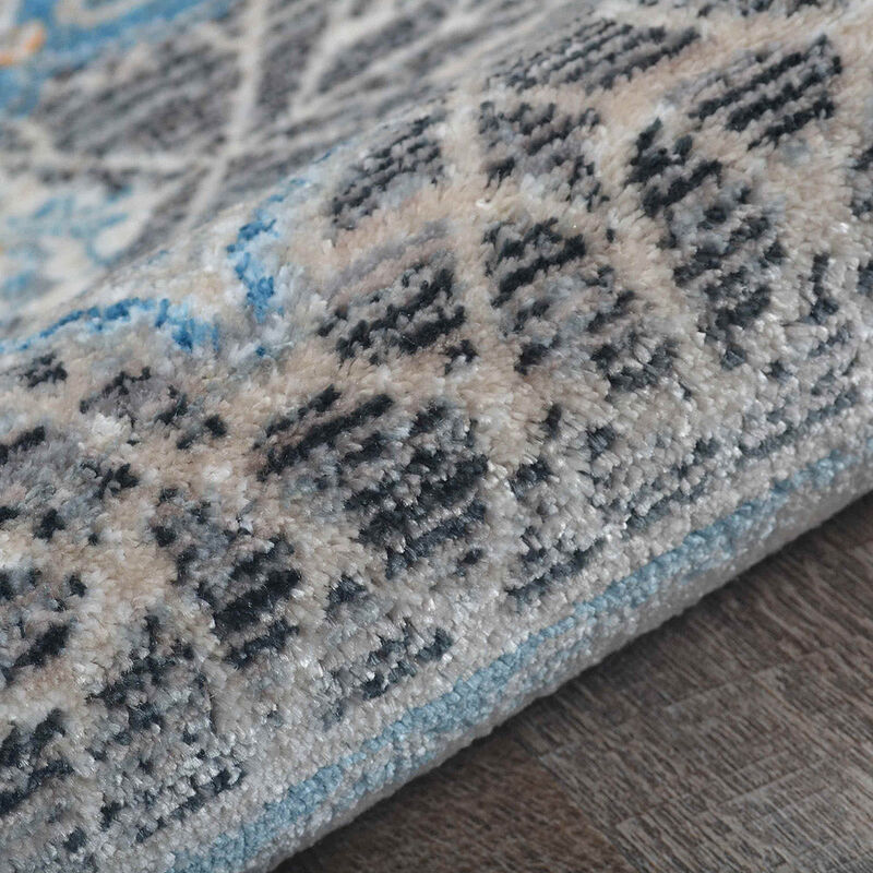 RUGSOTIC CARPETS MACHINE MADE POLYESTER AREA RUGS  - 1'8''x2'10'', Rectangle Shape, Black Gray Color, Classic Oriental Traditional  Design, Low Pile Machine Made Area Rugs (M00090)