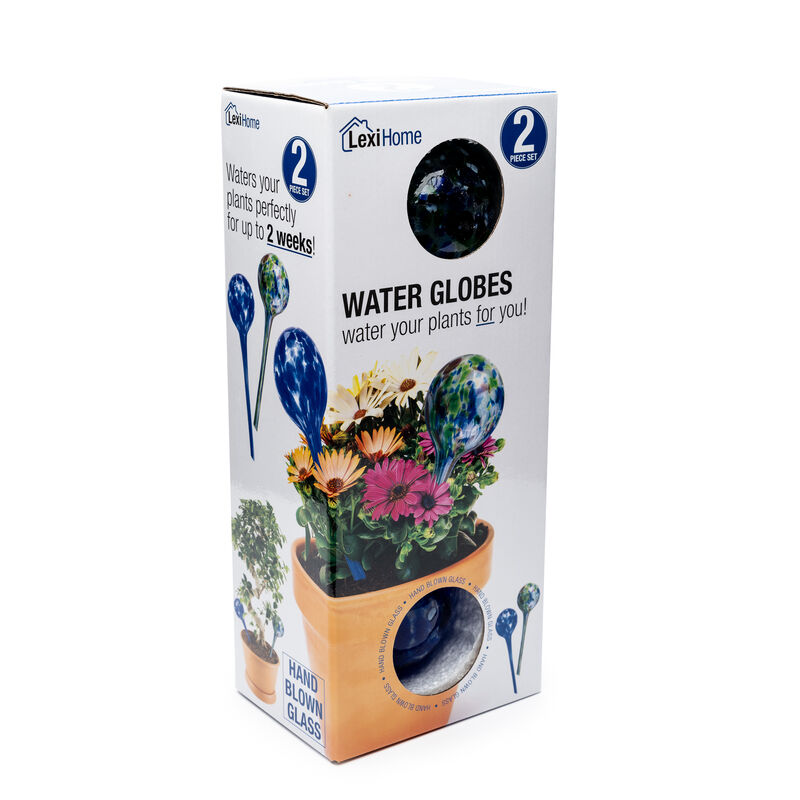 11.5" Inch Self-Watering Plant Gazing Globes – 2 Pack Large Aqua Gazing Globes