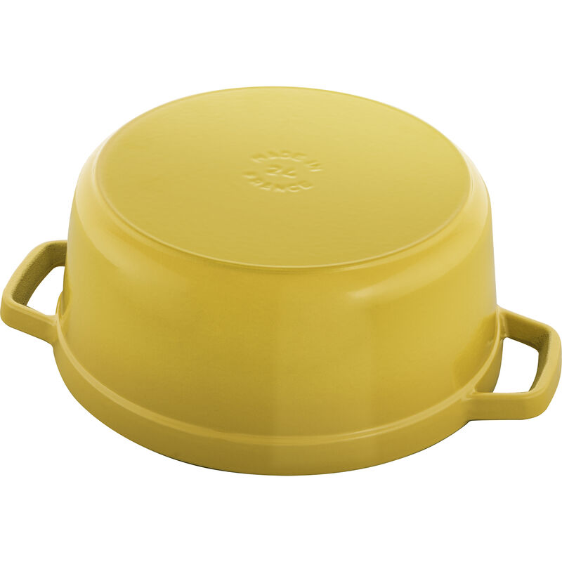 Staub Cast Iron Round Cocotte, Dutch Oven, 4-quart, serves 3-4, Made in France, White