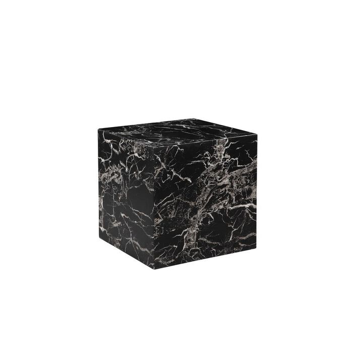 90210 Furniture Spencer Large Side Table In Black Ecomarble Overlay