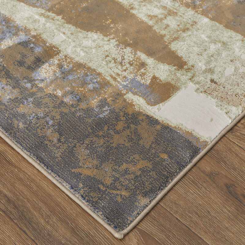 Clio 39K6F Brown/Blue/Ivory 9' x 12' Rug