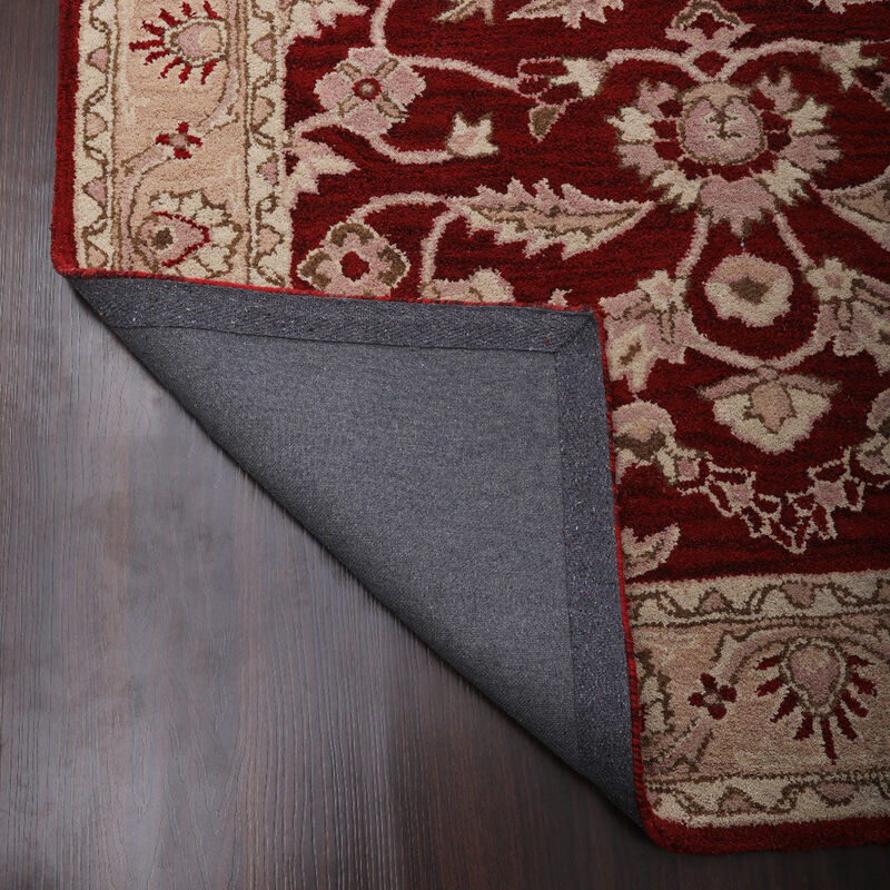 RUGSOTIC CARPETS HAND TUFTED WOOL ECO-FRIENDLY AREA RUGS  - 5'x8', Rectangle Shape, Red & Gold, Classic Oriental Traditional  Design, High Pile Thick Handmade Anti Skid Area Rugs (K00531)