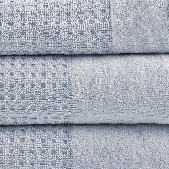 Gracie Mills Dionne Cotton Waffle Jacquard Antimicrobial Bath Towel 6 Piece Set