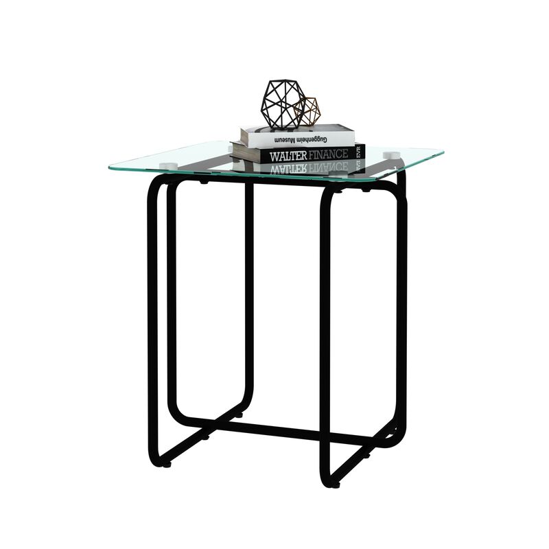 Modern Tempered Glass Coffee Table End Table Side Table for Living Room, Bedroom, Sleek Design