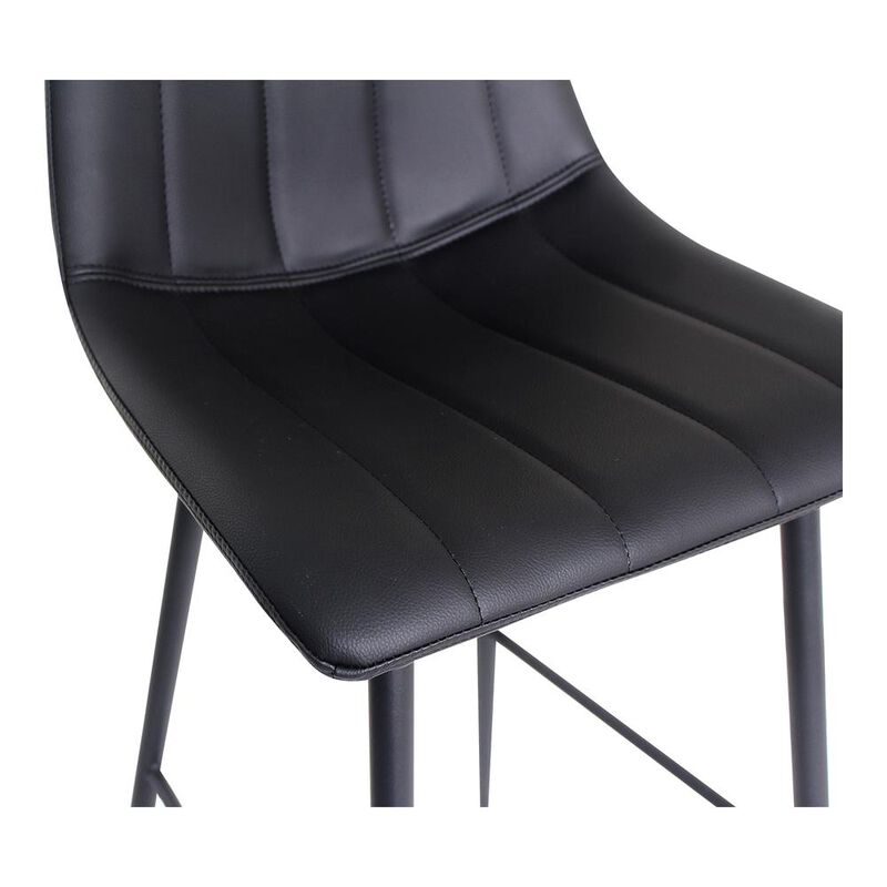 Moe's Home Collection Alibi Bar Stool Matt Black-Set Of Two