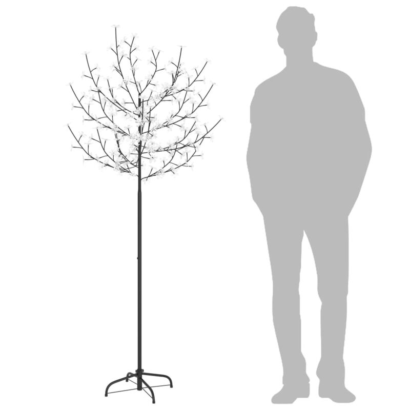 vidaXL Christmas Tree 200 LEDs Cold White Light Cherry Blossom 70.9"