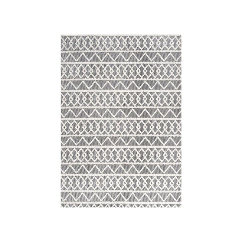 Aylan High-Low Pile Knotted Trellis Geometric Indoor/Outdoor Area Rug