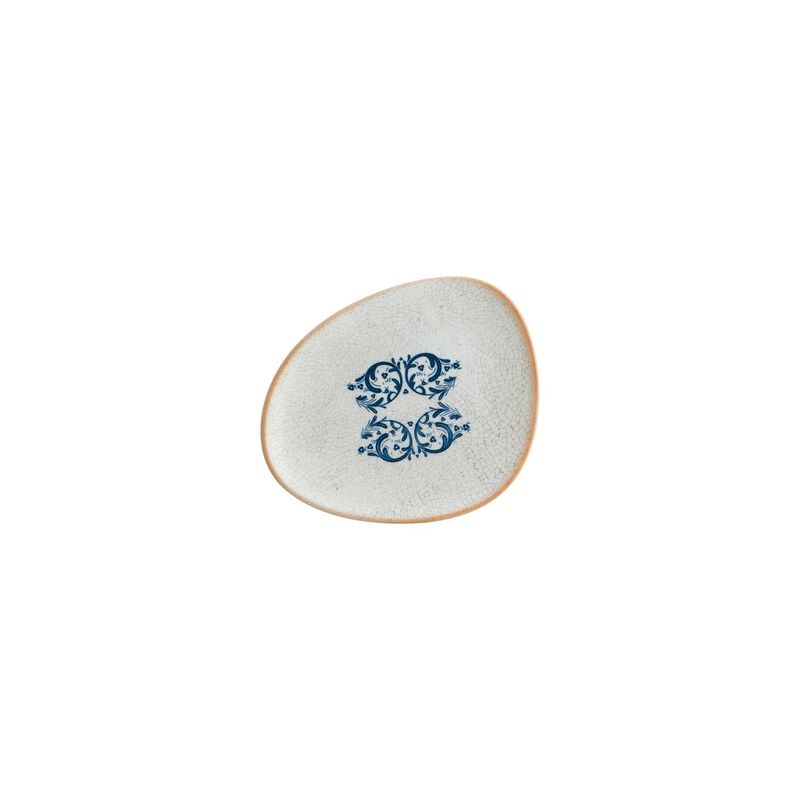 Viento 7.5" x 6" Organic Decorated Porcelain Plate (Set of 4)