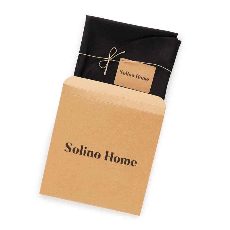 Solino Home 100% Pure Linen Round Table Placemats 14 x 19 Inch Set of 4 | Vesta