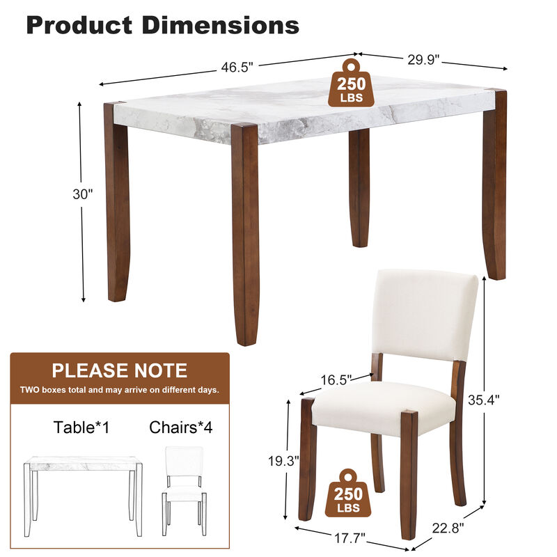 Merax 5-Piece Modern Dining Furniture Set