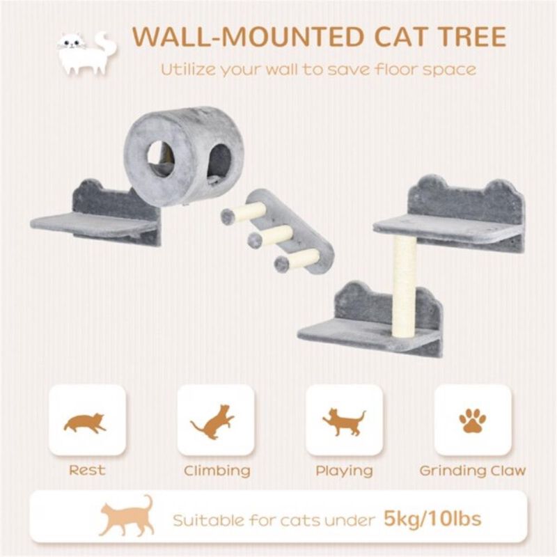 Cat Wall Shelves, Cat Trees & Climbing Tower with Scratching Posts, Perches, and Cozy Spaces for Cats