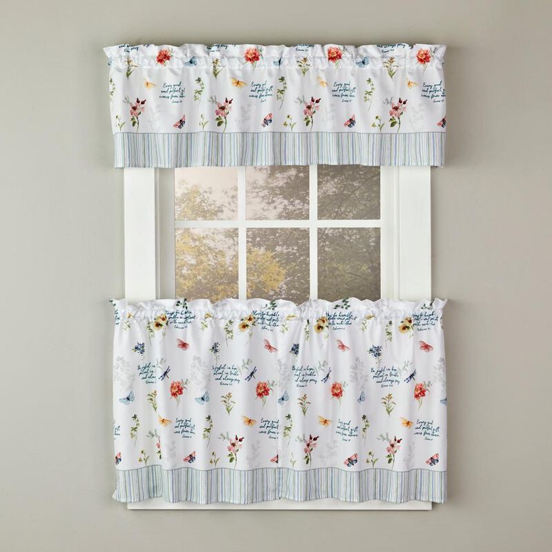 SKL Home By Saturday Knight Ltd Inspirational Meadow Tier Curtain Pair - 57X36", Multi