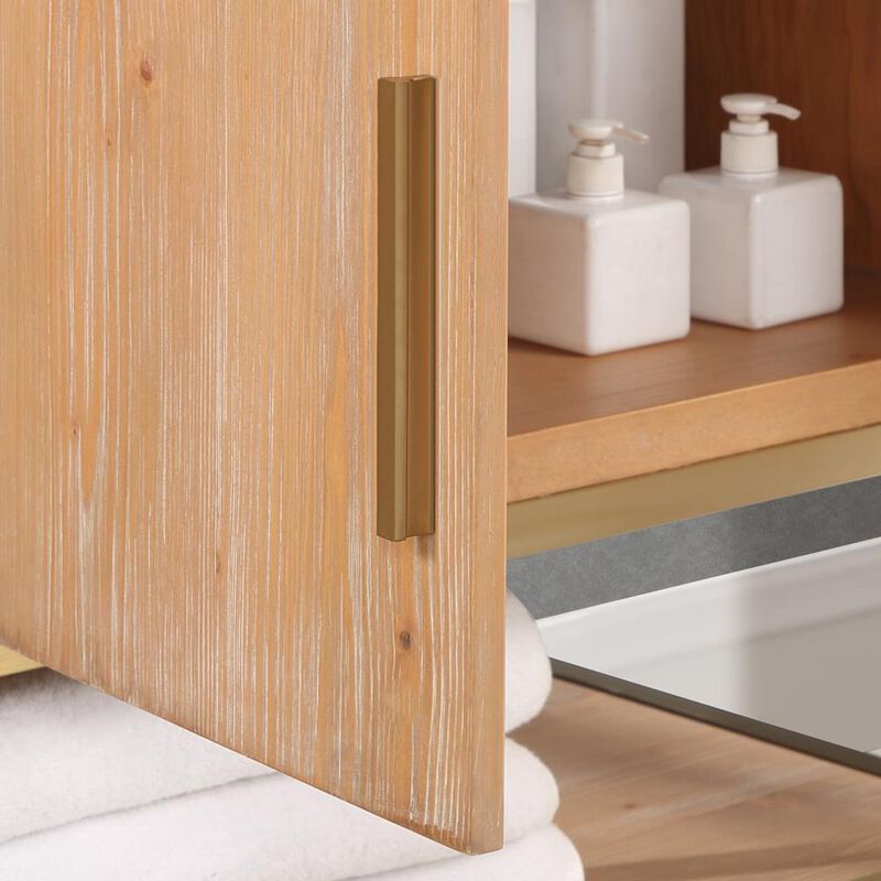 Altair 60 Double Bathroom Vanity in Light Brown awith Mirror