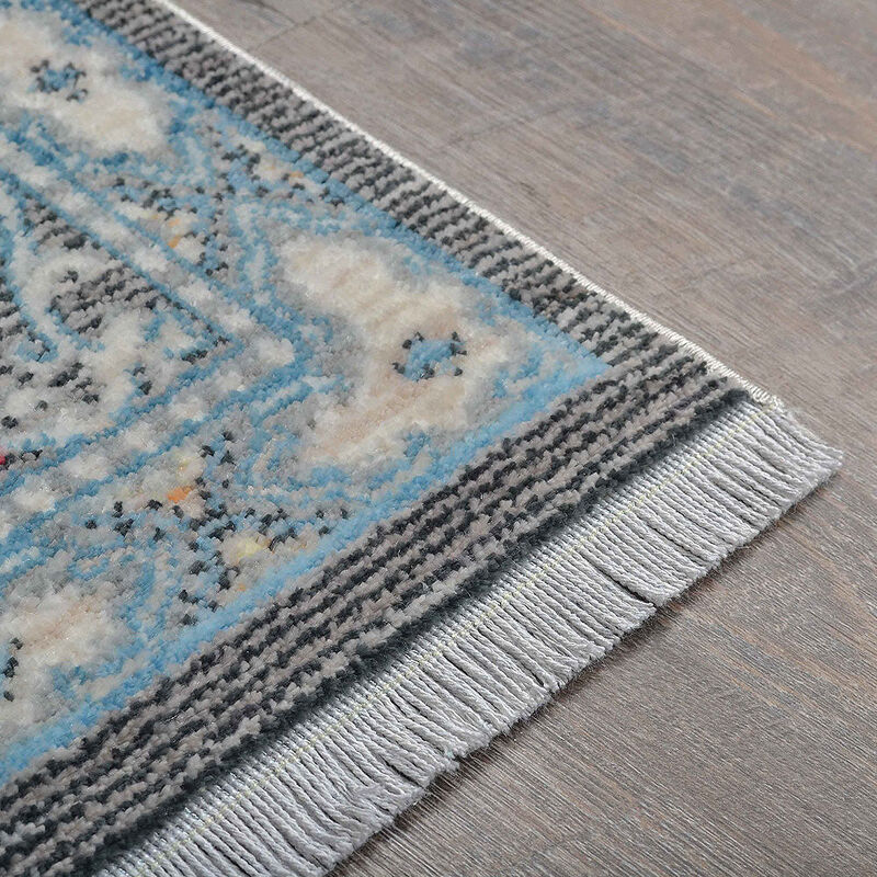 RUGSOTIC CARPETS MACHINE MADE POLYESTER AREA RUGS  - 4'x5'11'', Rectangle Shape, Brown Gray Color, Classic Oriental Traditional  Design, Low Pile Machine Made Area Rugs (M00106)
