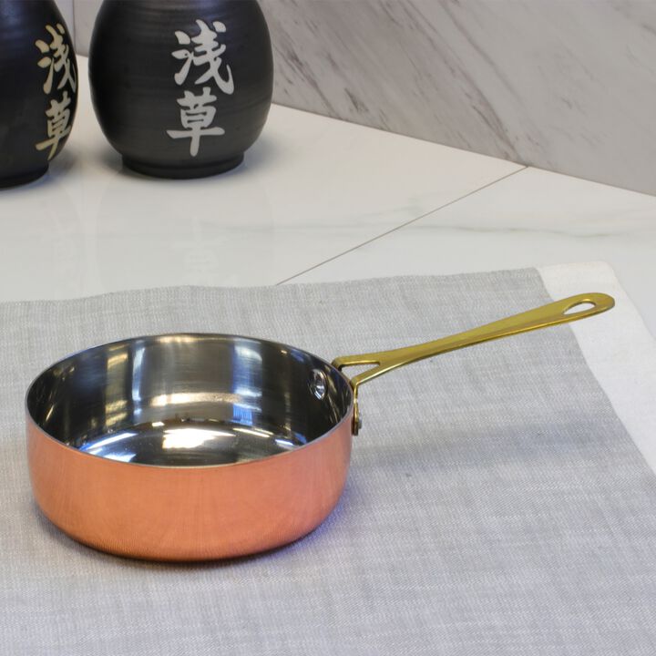 Gibson Home Rembrandt 4.7 Inch Stainless Steel Mini Frying Pan, Copper Plated
