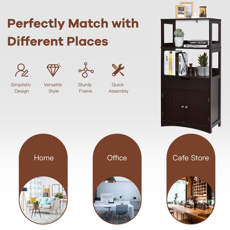 Bathroom Storage Cabinet with Drawer and Shelf Floor Cabinet