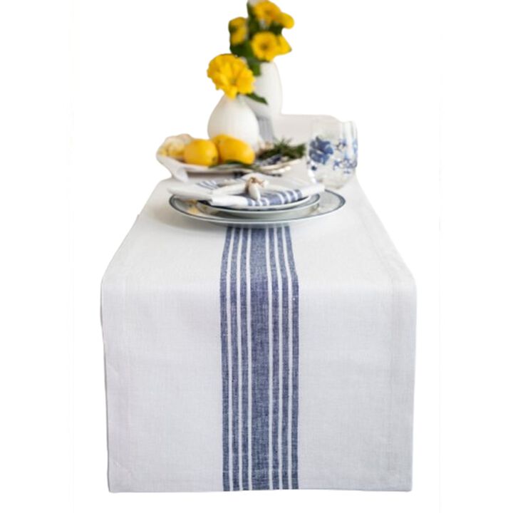 Solino Home 100% Pure Linen Table Runner | Farmhouse