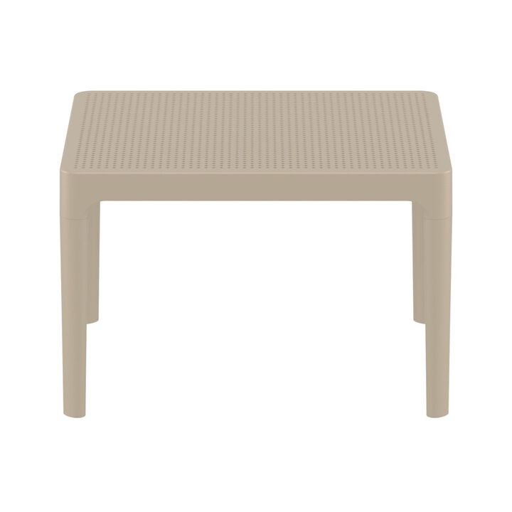 23.5" Black Rectangular Outdoor Patio Side Table