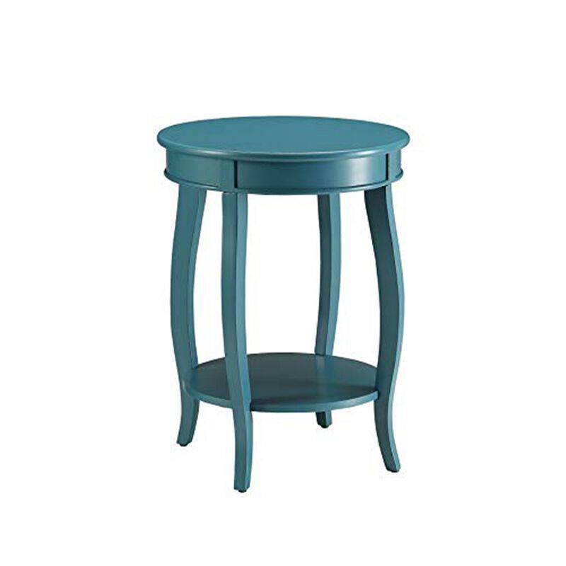 Affiable Side Table, Teal Blue-Benzara