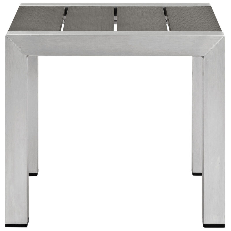 Shore 3 Piece Outdoor Patio Aluminum Set - Silver Gray