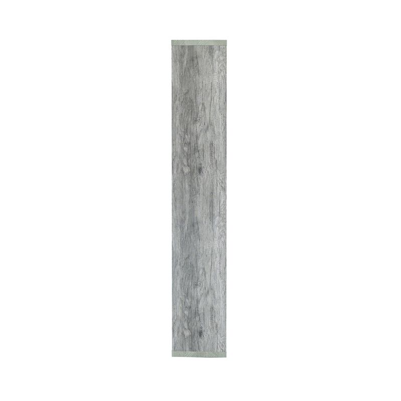 Modish Wooden Bookcase With Multiple Shelves, Gray-Benzara