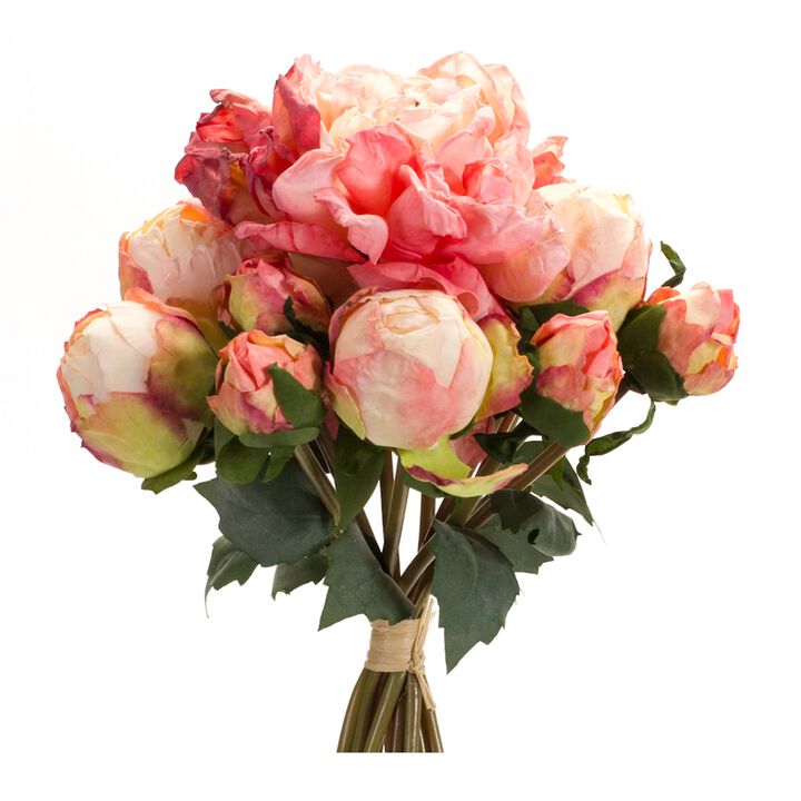 Peony Flower Bouquet Bundle Lush Artificial Blooms for Elegant Floral Arrangements and Decor (Set of 6)