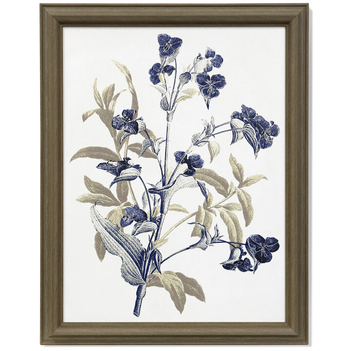 Indigo Flowers I Framed Print