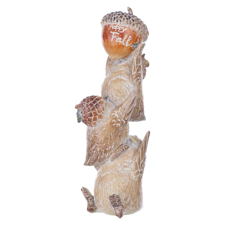 Fall Bird Stack Decorative Figurine for Autumn or Garden Decor (Set of 2)