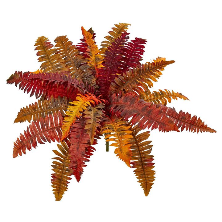 Nearly Natural 20-in Autumn Boston Fern Artificial Plant (Set of 3