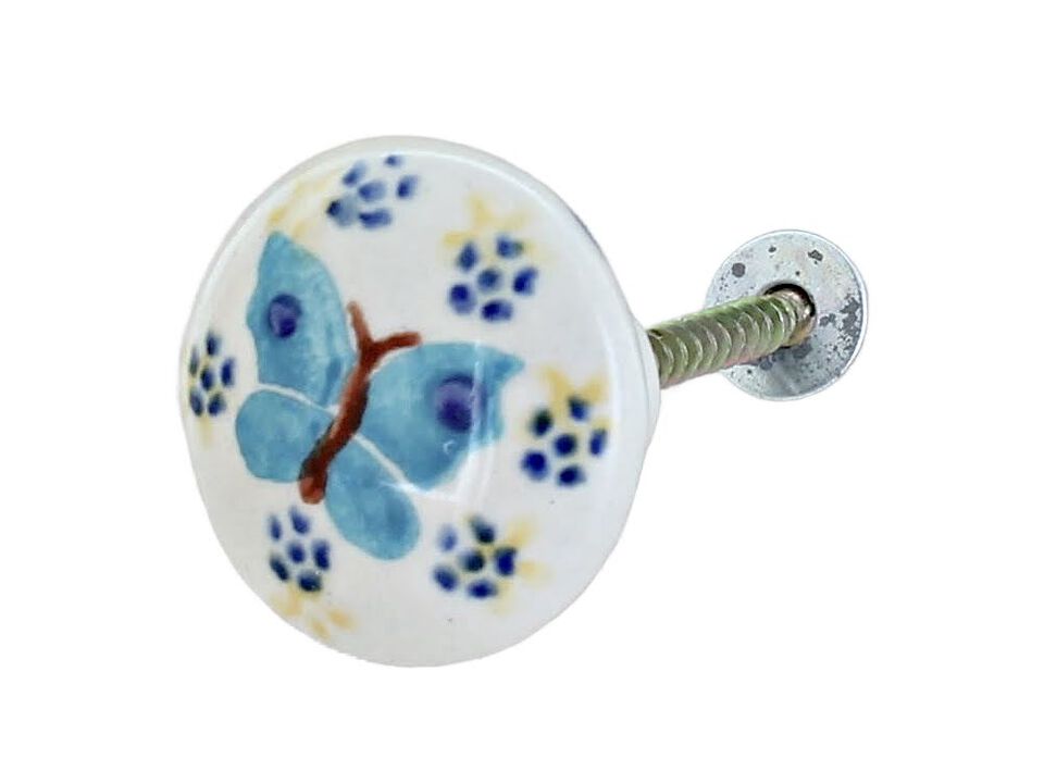 Blue Rose Polish Pottery Garden of Eden Drawer Pull