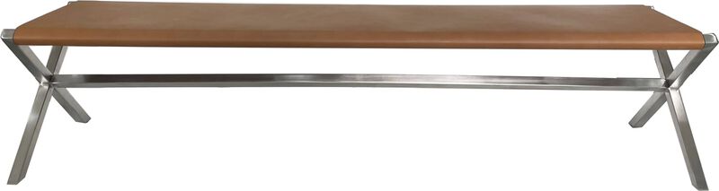 One Modern Coastal Director's Style Leather Bench